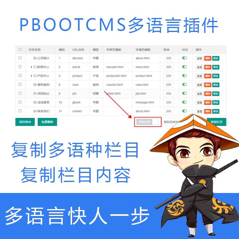 Pbootcms多语言插件可一键复制PB专题栏和列表文章内容-2Y资源