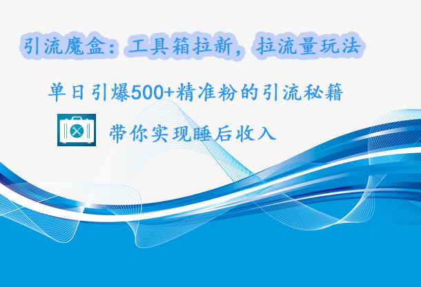 引流魔盒：工具箱拉新，拉流量玩法，单日引爆500+精准粉的引流秘籍，带你实现睡后收入 - 2Y资源-2Y资源